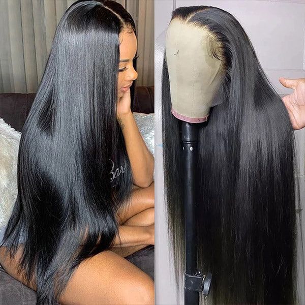 QVR Straight Wigs Human Hair Wig Pre-plucked Hairline with Baby Hair T Lace 4x4 13x4 13x6 Lace Frontal Wigs 210 Density - Image 3