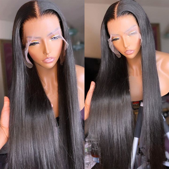 QVR Straight Wigs Human Hair Wig Pre-plucked Hairline with Baby Hair T Lace 4x4 13x4 13x6 Lace Frontal Wigs 210 Density - Image 5