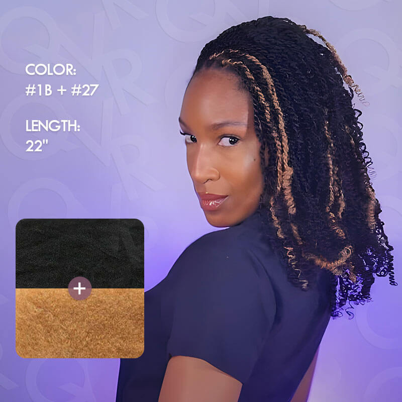 QVR 5 Packs Highlights Color Afro kinky Bulk For Braiding Dreadlock Hair - Image 12
