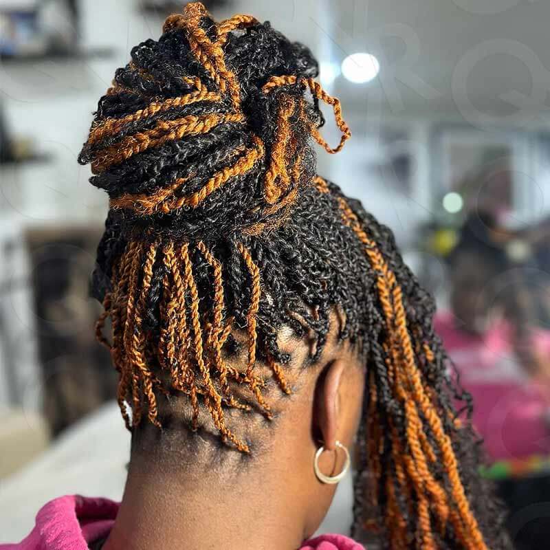 QVR 5 Packs Highlights Color Afro kinky Bulk For Braiding Dreadlock Hair - Image 3