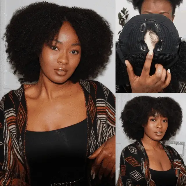 QVR Afro Kinky Curly V Part Wigs Human Hair Beginner Friendly No Leave Out - Image 3