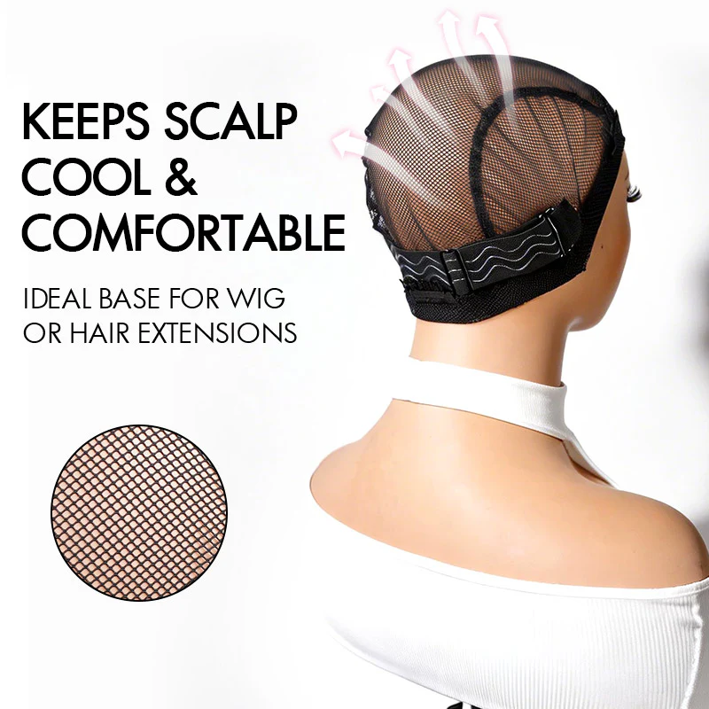 QVR Black Mesh Weaving Cap Elastic Crochet Braid Wig Caps for Making Wig - Image 3