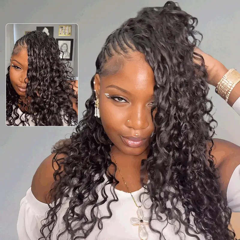 QVR Body Wave Crochet Hair Natural Black Machine Made Feather Human Hair Extension - Image 3