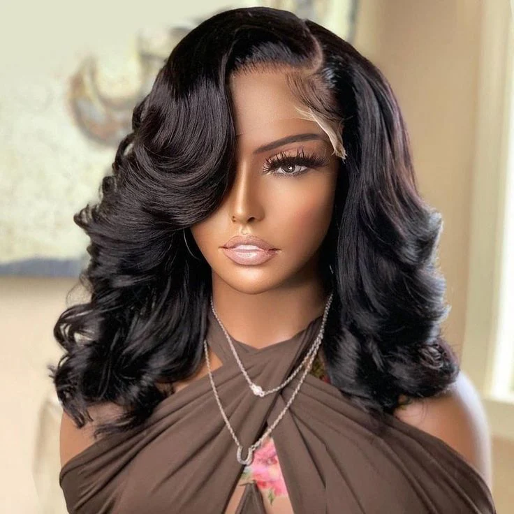 QVR Body Wave Short Bob Wigs Pre Plucked 13x4 Lace Front Wigs Human Hair 210% Density - Image 4