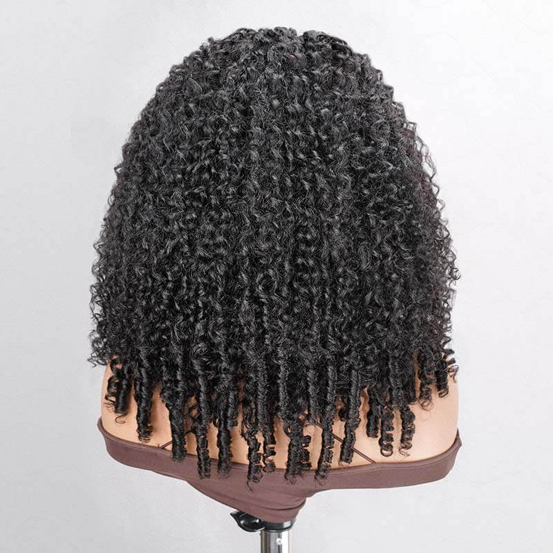 QVR Glueless Burmese Curly Straight Half Wig 250% Density Human Hair Wig Wear Go Flip Over Wig - Image 9