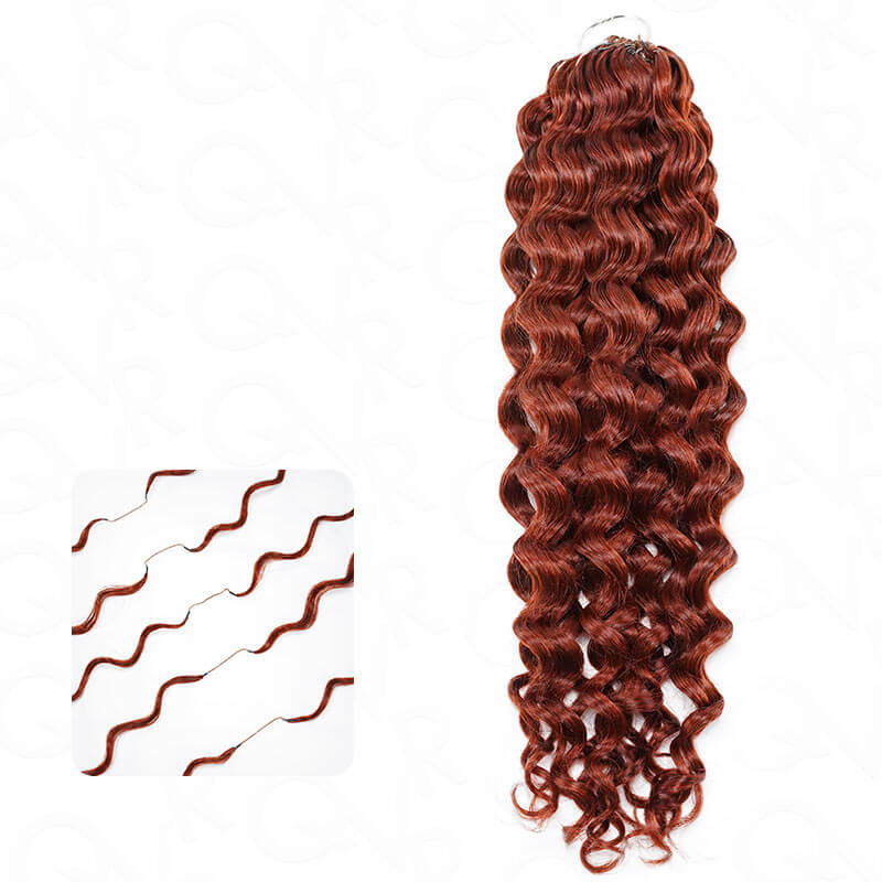 QVR Dark Brown #4 Crochet Hair Water Wave Machine Made Feather Human Hair Extension - Image 17