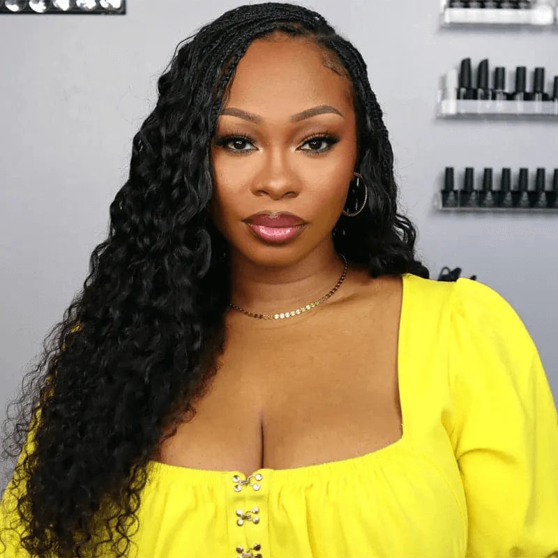 QVR Deep Wave Bulk Hair Extensions for Boho Knotless Braiding - Image 9