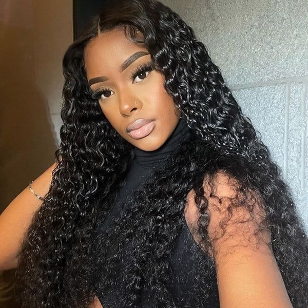 QVR Deep Wave Glueless Wig Brazilian Curly Human Hair Wigs Pre Plucked With Baby Hair 13x6 13x4 Lace Frontal - Image 4