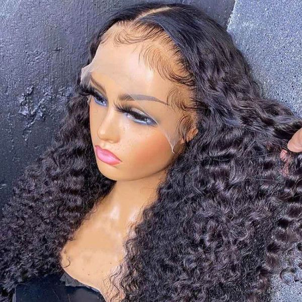 QVR Deep Wave Glueless Wig Brazilian Curly Human Hair Wigs Pre Plucked With Baby Hair 13x6 13x4 Lace Frontal - Image 7
