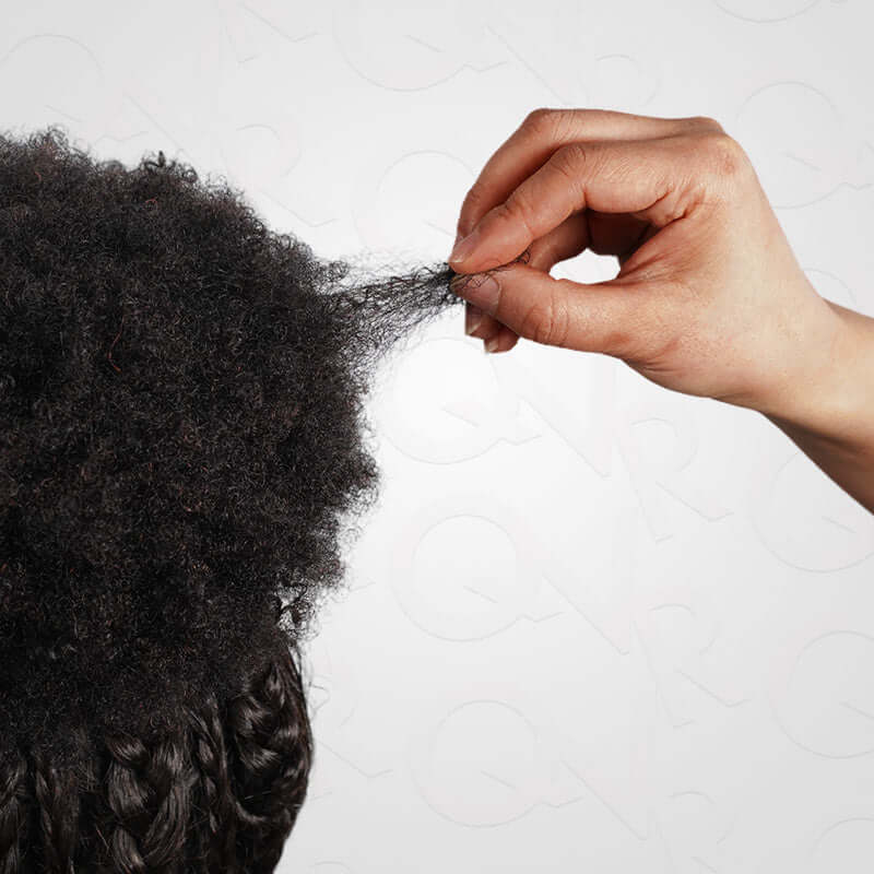 QVR Drawstring Ponytail Extension Afro Puff Human Hair Ponytail Hairstyle - Image 5