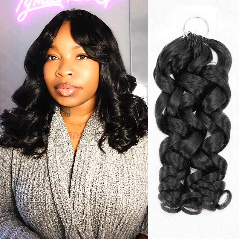 QVR Deep Wave Crochet Hair Natural Black Machine Made Feather Human Hair Extension - Image 21