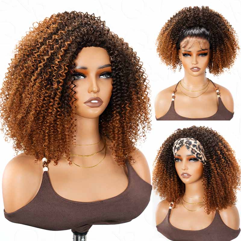 QVR Glueless Kinky Curly Half Wig 250% Density Human Hair Wig Wear Go Flip Over Wig - Image 21