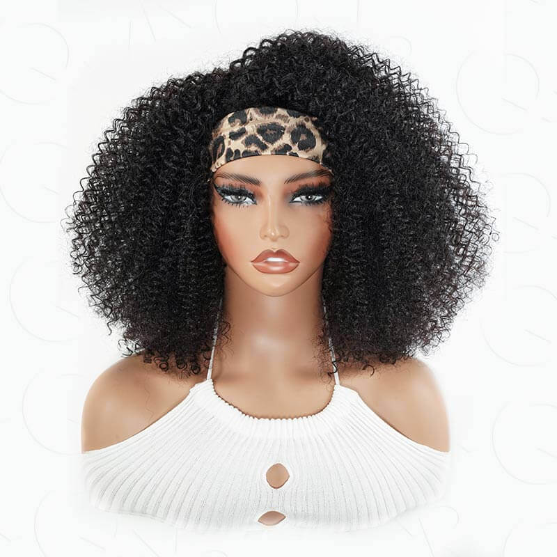 QVR Glueless Auburn Brown Kinky Curly Straight Half Wig 250% Density Human Hair Wig Wear Go Flip Over Wig - Image 13