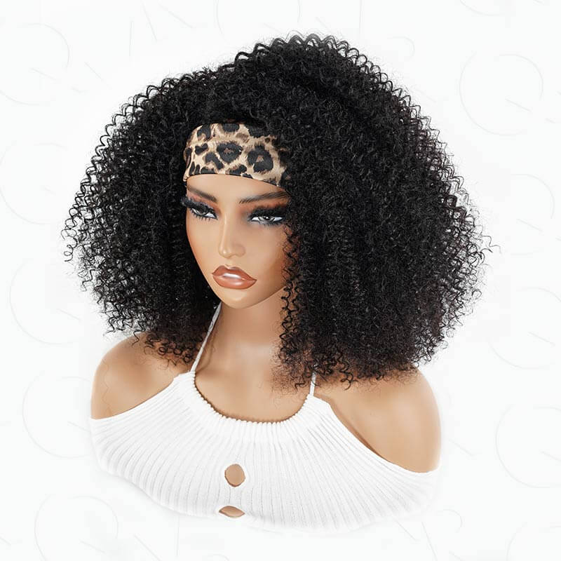 QVR Glueless Kinky Curly Half Wig 250% Density Human Hair Wig Wear Go Flip Over Wig - Image 7