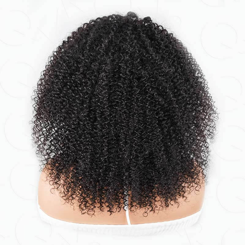 QVR Glueless Kinky Curly Half Wig 250% Density Human Hair Wig Wear Go Flip Over Wig - Image 9