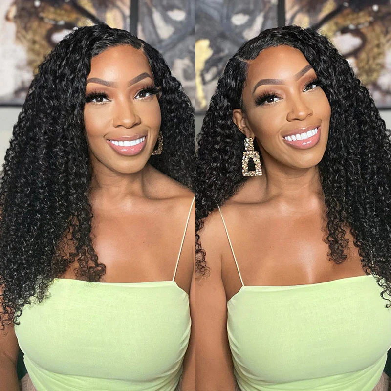 QVR Pre-plucked Undetectable 13x4/4x4/13x6 Transparent Lace Frontal Wig Kinky Curly Human Hair Wig - Image 4