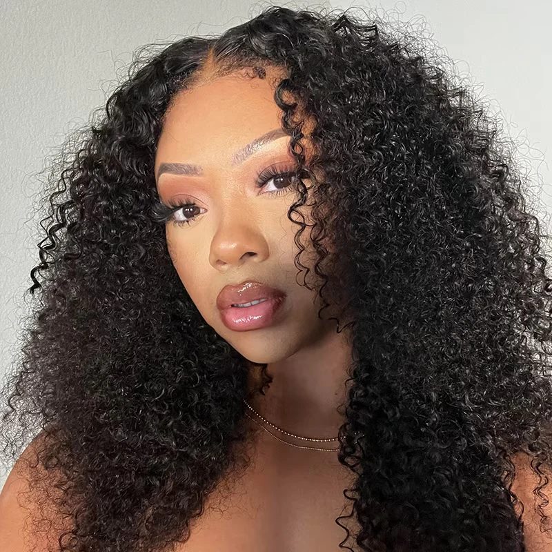QVR Pre-plucked Undetectable 13x4/4x4/13x6 Transparent Lace Frontal Wig Kinky Curly Human Hair Wig - Image 7