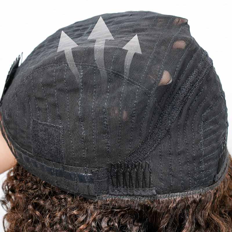 QVR Glueless Kinky Curly Half Wig 250% Density Human Hair Wig Wear Go Flip Over Wig - Image 13