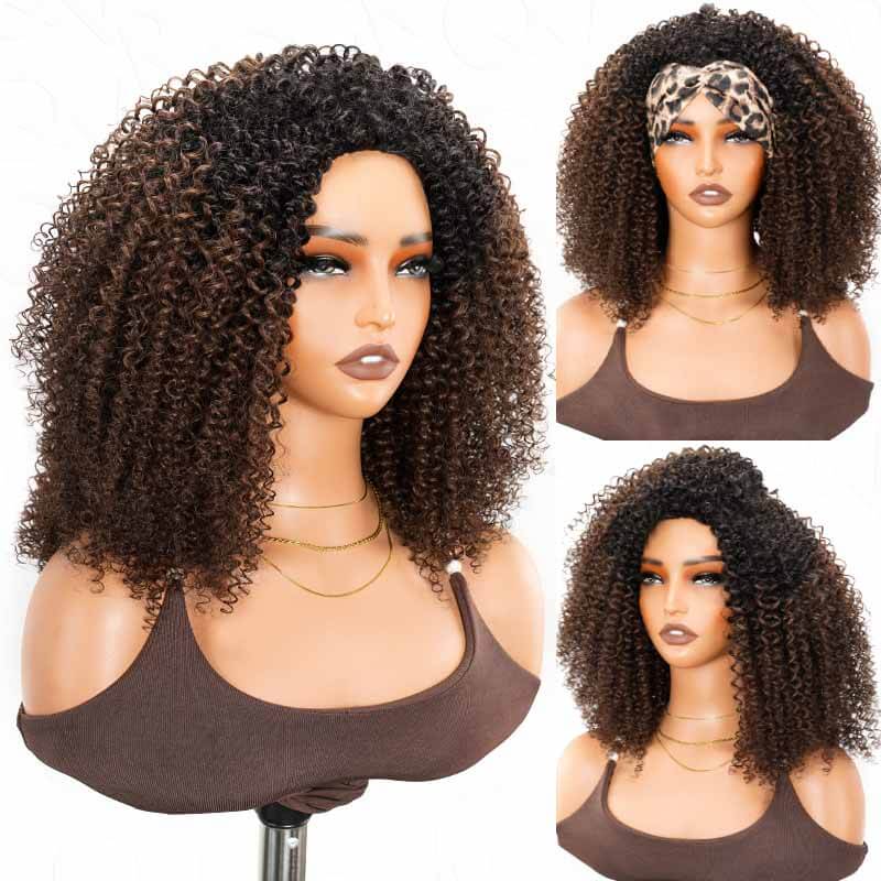 QVR Glueless Kinky Curly Half Wig 250% Density Human Hair Wig Wear Go Flip Over Wig - Image 22