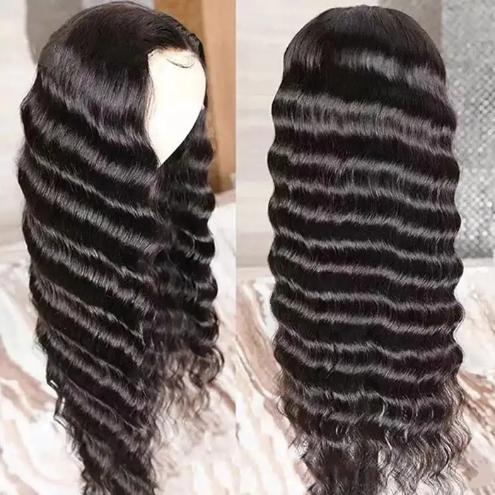 QVR Glueless Loose Deep Wave V Part Wigs 180% Density Super Natural Human Hair Glueless 0 Skill Needed Wig - Image 5