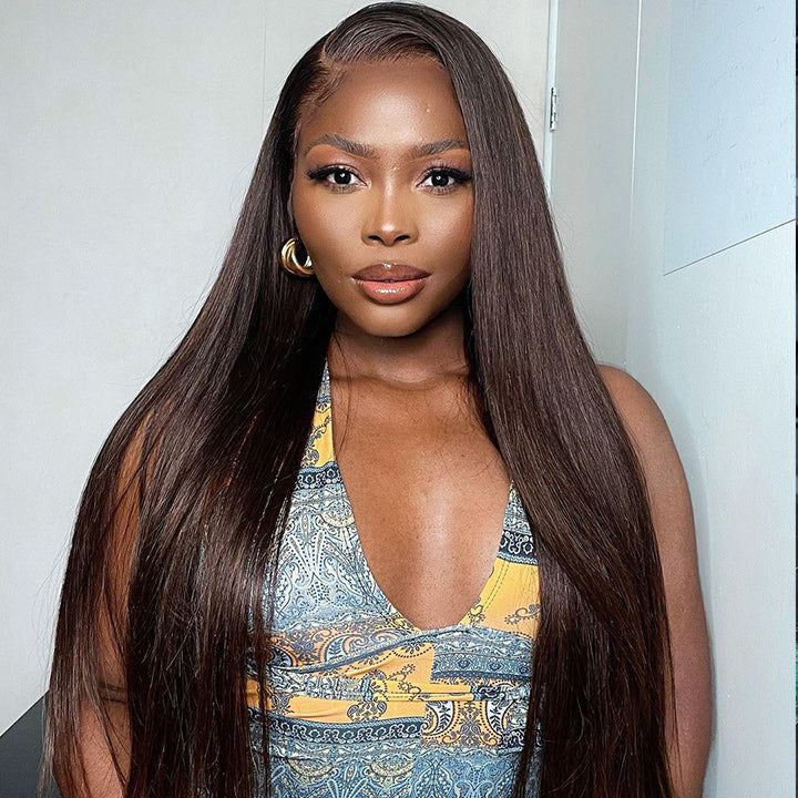 QVR Glueless Pre-Cut 4x6 Lace Closure Dark Brown #4 Colored Wear&Go Upgrade HD Lace Straight/Body Wave Human Hair Wig Beginner-Friendly - Image 4