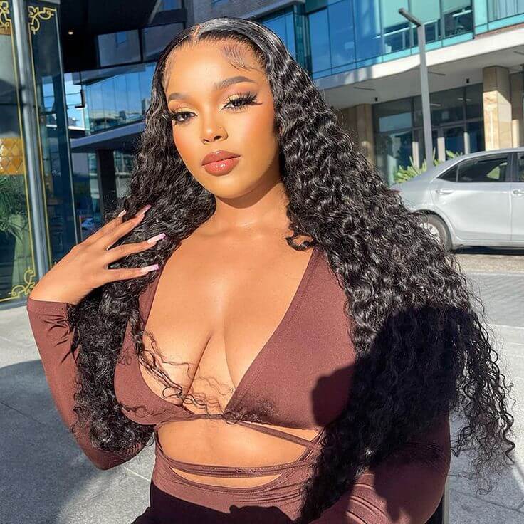 QVR Glueless Water Wave V Part Wigs 180% Density Super Natural Human Hair Glueless 0 Skill Needed Wig - Image 5