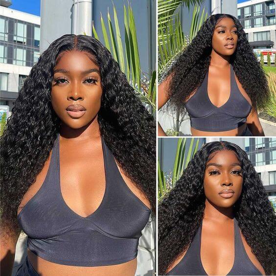 QVR Glueless Water Wave V Part Wigs 180% Density Super Natural Human Hair Glueless 0 Skill Needed Wig - Image 6