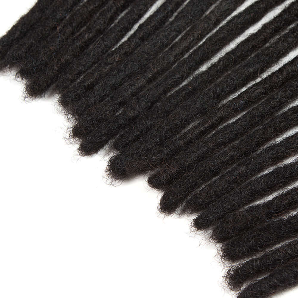 QVR Handmade Dreadlocks Natural Black Thickness 0.6cm Human Hair Loc Extensions - Image 6