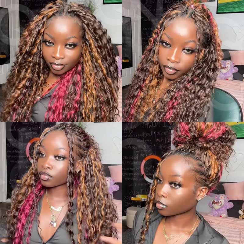 QVR Highlight #4/30/530 Color Water Wave Crochet Braid Human Hair Extensions - Image 3