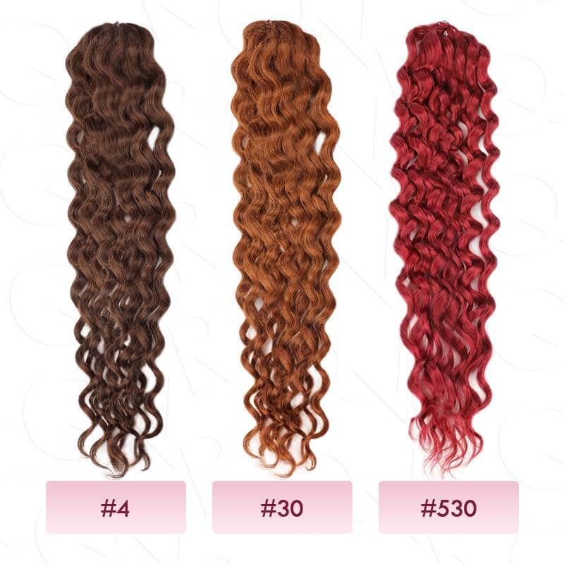 QVR Highlight #4/30/530 Color Water Wave Crochet Braid Human Hair Extensions - Image 6