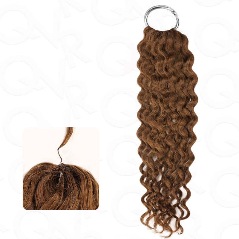 QVR Highlight Crochet Hair Water Wave #4+#30+#27 Machine Made Feather Human Hair Extension - Image 11