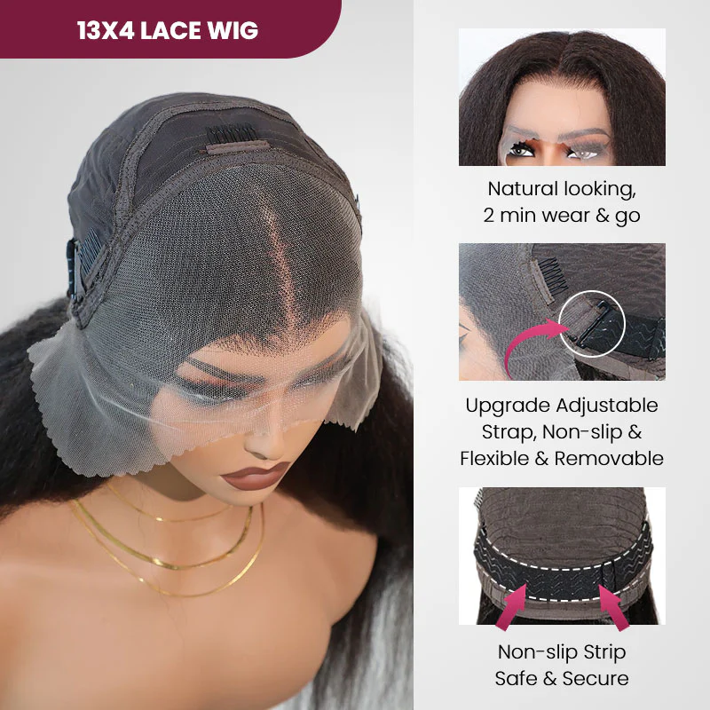 QVR Honey Blonde Highlight Straight 4x4 Lace Closure Wig Human Hair 13x4 Lace Front Wig - Image 8