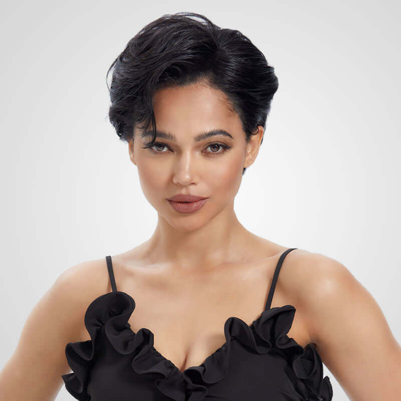 QVR Hot Selling Boss Lady Pixie Cut Glueless Side Part Short Lace Frontal Wigs - Image 6