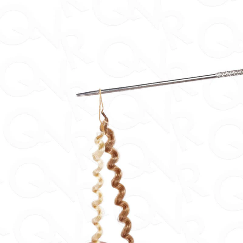 QVR Invisible Afro Kinky Curly Feather Crochet Hair Highlight #P6/24 Machine Made Human Hair Extensions - Image 5