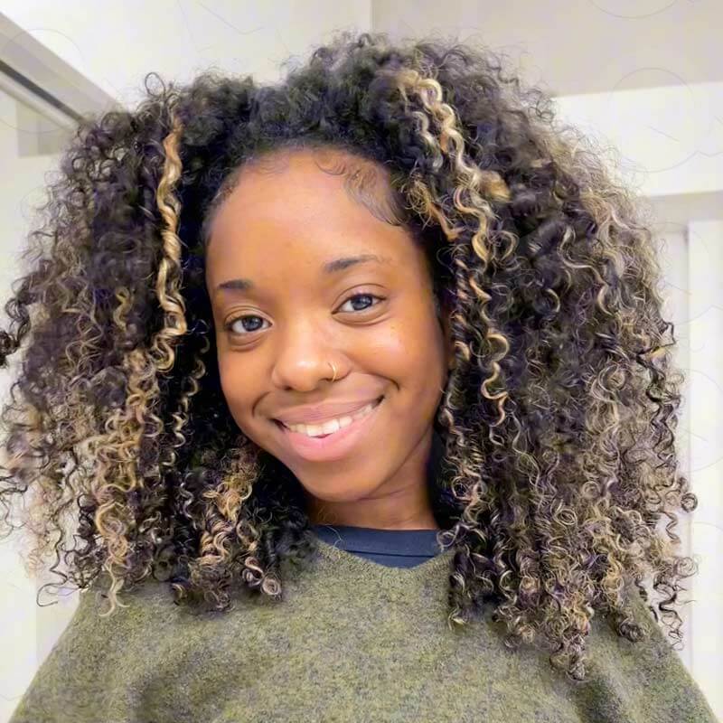 QVR Invisible Lace Edge Kinky Curly V Part Wigs Highlight #1B/27/613 No Leave Out Human Hair Wig - Image 6