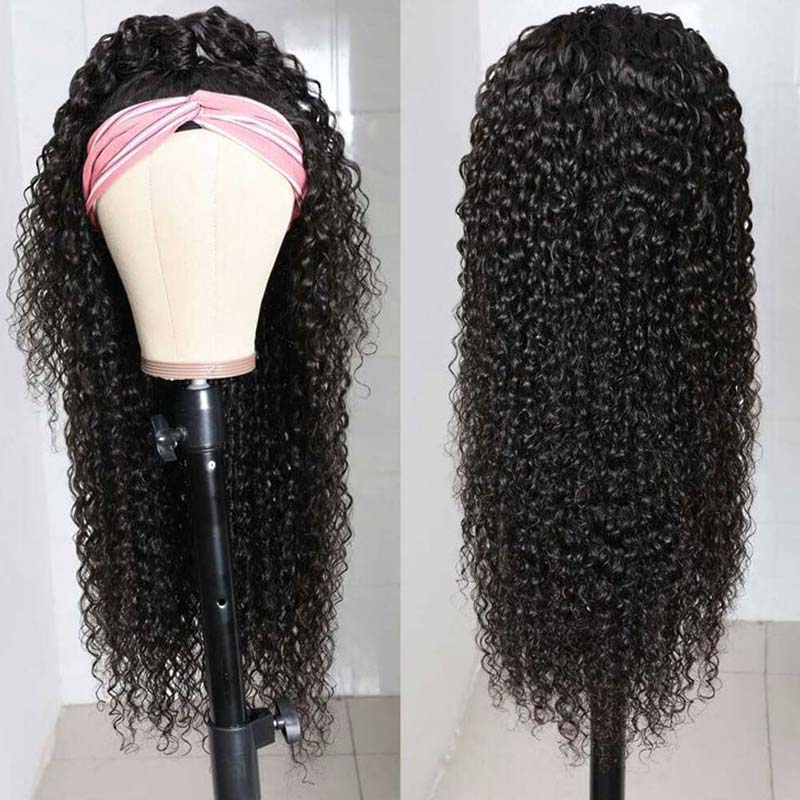 QVR Kinky Curly Wig Headband Wig Glueless Wig Human Hair Wigs Natural Looking - Image 7