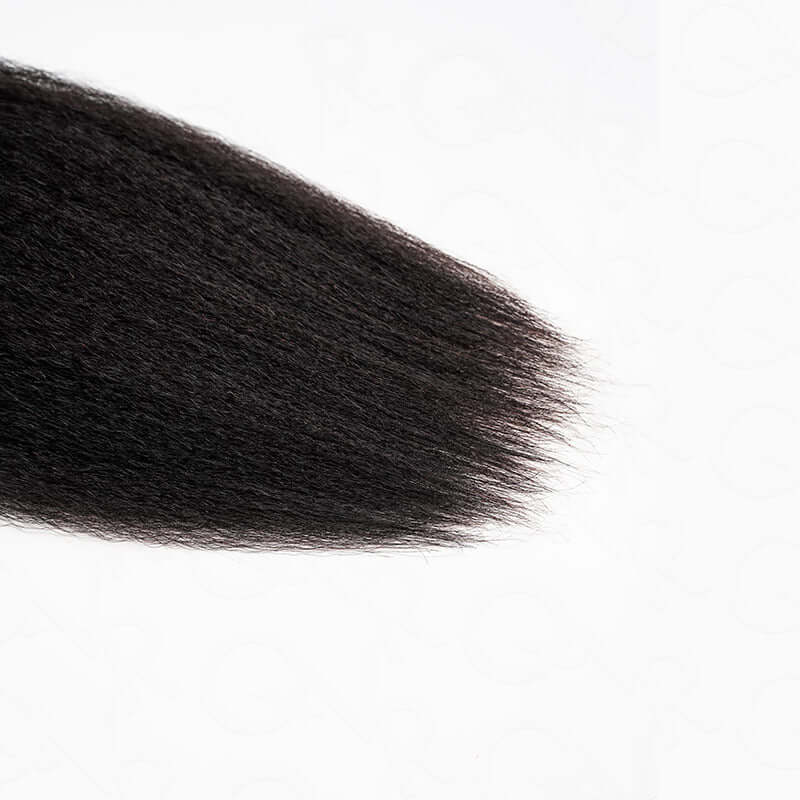 QVR Kinky Straight Crochet Hair Natural Black Machine Made Feather Human Hair Extension - Image 15