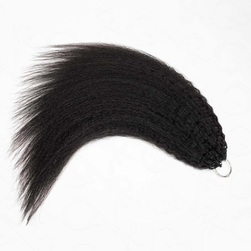 QVR Kinky Straight Crochet Hair Natural Black Machine Made Feather Human Hair Extension - Image 6