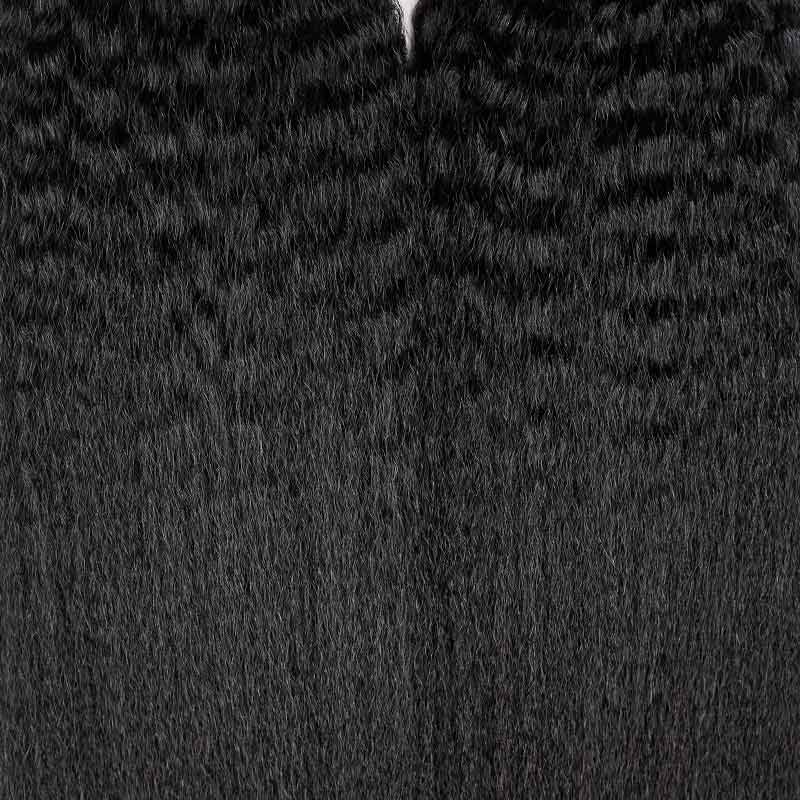 QVR Kinky Straight Crochet Hair Natural Black Machine Made Feather Human Hair Extension - Image 8
