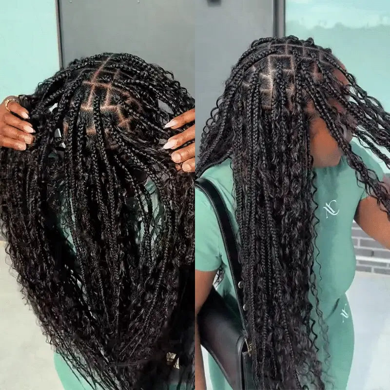 QVR Water Wave Bulk Hair Extensions for Boho Knotless Braiding - Image 3