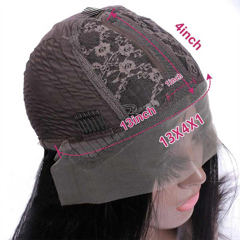 QVR Loose Wave 13x4x1 T part Lace Ombre Brown Human Hair Wigs Glueless Short Bob Wig - Image 7