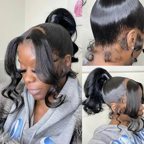 QVR Loose Wave Full Lace Wig Handmade Natural Black Human Hair Knotless Wigs - Image 5