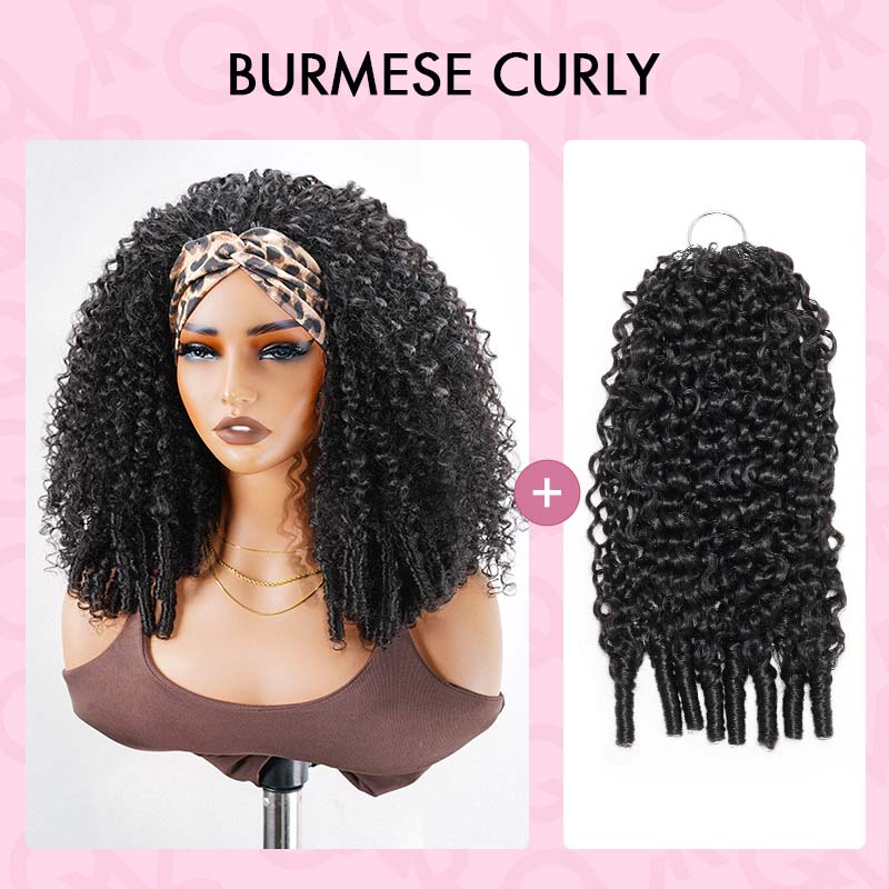 QVR Glueless Twist Curly Half Wig 250% Density Human Hair Wig Wear Go Flip Over Wig - Image 22