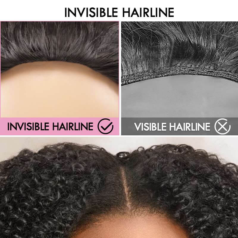 QVR Glueless Kinky Curly Half Wig 250% Density Human Hair Wig Wear Go Flip Over Wig - Image 10