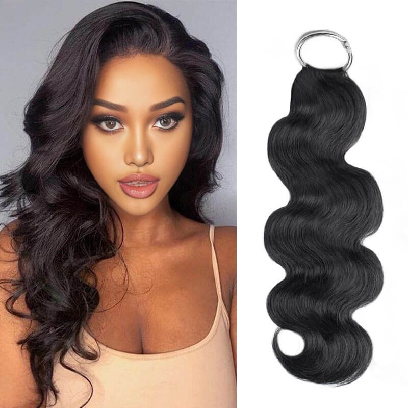 QVR Body Wave Crochet Hair Natural Black Machine Made Feather Human Hair Extension - Image 10