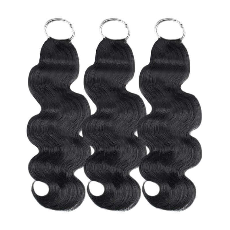 QVR Body Wave Crochet Hair Natural Black Machine Made Feather Human Hair Extension - Image 6