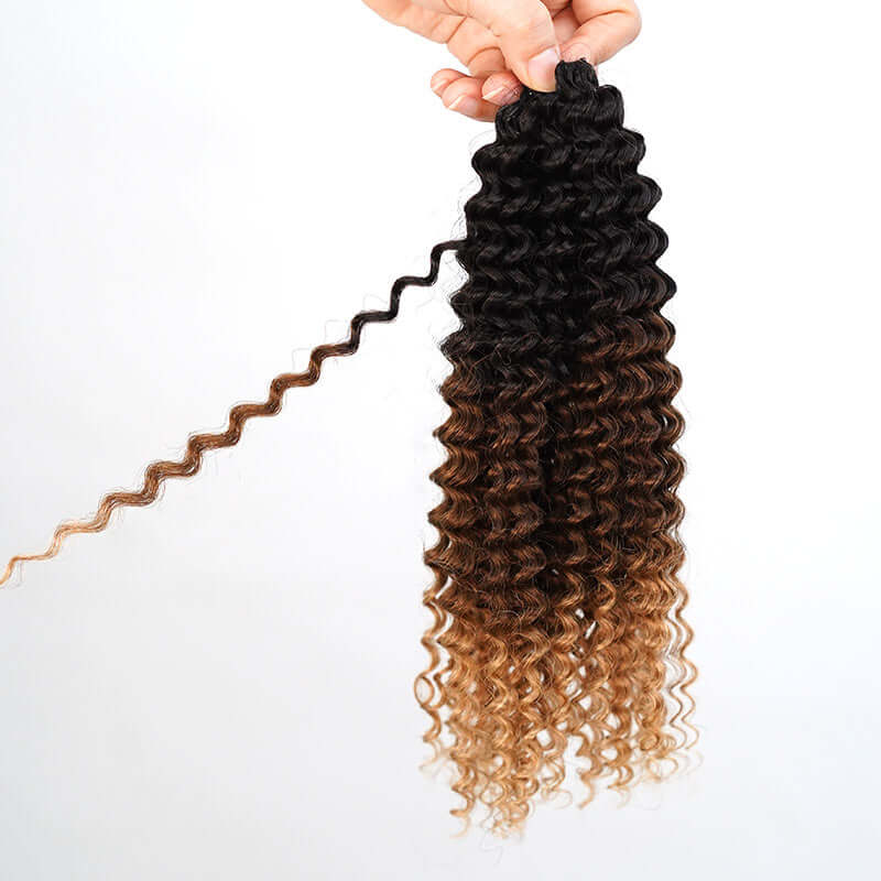 QVR Ombre #T1B/30/27 Small Kinky Curly Machine Made Feather Crochet Human Hair Extensions - Image 11