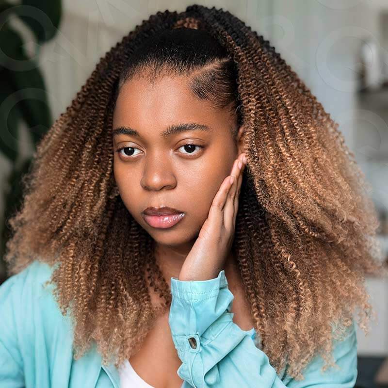 QVR Soft Feather Crochet Hair 3 Packs Small Kinky Curly Machine Made Human Hair Extension - Image 29