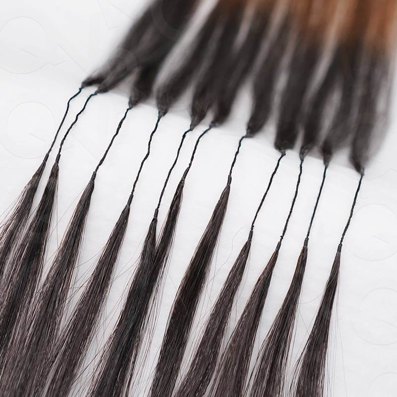 QVR Ombre #T1B/30/350 Small Kinky Curly Machine Made Feather Crochet Human Hair Extensions - Image 8