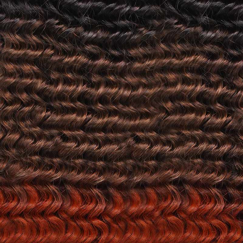 QVR Ombre #T1B/30/350 Small Kinky Curly Machine Made Feather Crochet Human Hair Extensions - Image 9